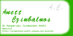 anett czimbalmos business card